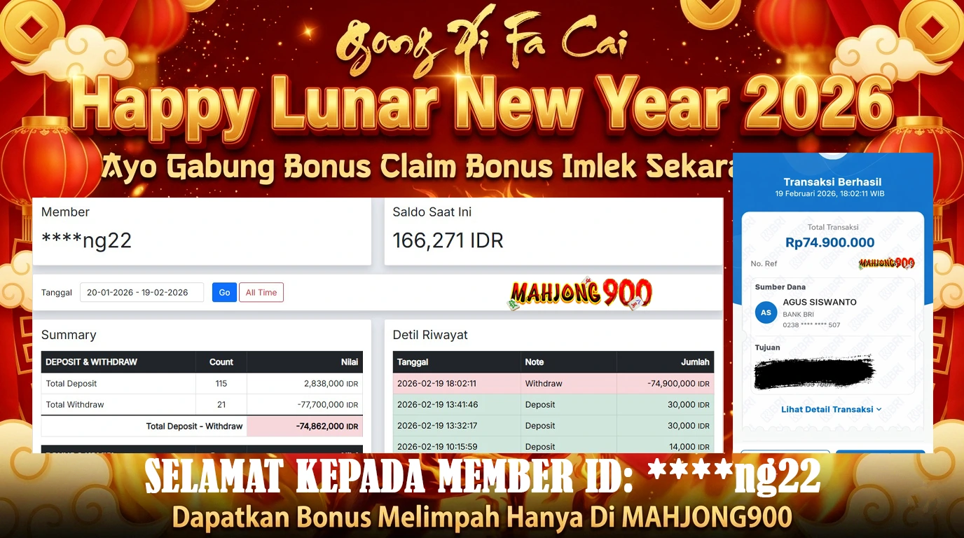 JACKPOT TOGEL 2D 3D 4D [SINGAPORE] HINGGA 74,9 JUTA, 19 FEBRUARY 2026 – MAHJONG900
