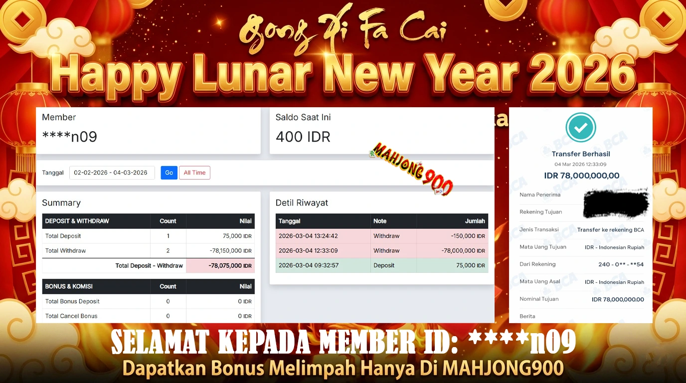 JACKPOT TOGEL [BULLSEYE] HINGGA 78 JUTA, 04 MARET 2026 – MAHJONG900