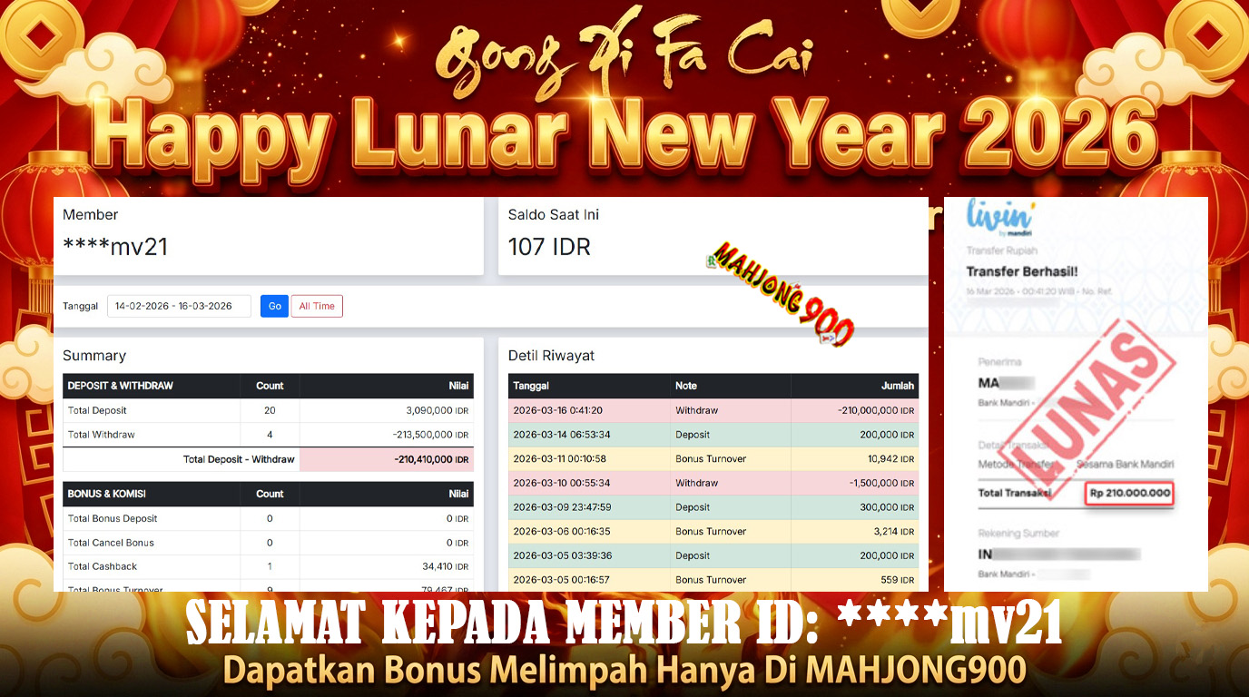 BIGWIN LIVE CASINO [ROULETTE] HINGGA 210 JUTA, 16 MARET 2026 – MAHJONG900