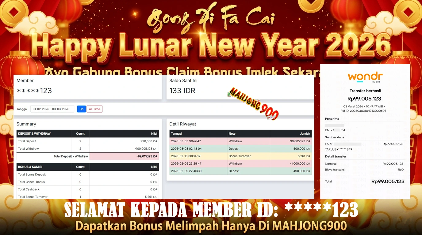 BIGWIN LIVE CASINO [BACCARAT] HINGGA 99 JUTA, 03 MARET 2026 – MAHJONG900