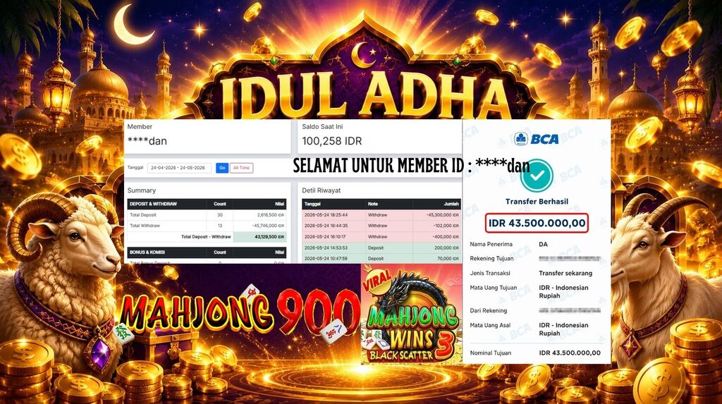 JACKPOT SLOT [MAHJONG WINS BLACK SCATTER] HINGGA 43,5 JUTA, 24 MEI 2026 – MAHJONG900