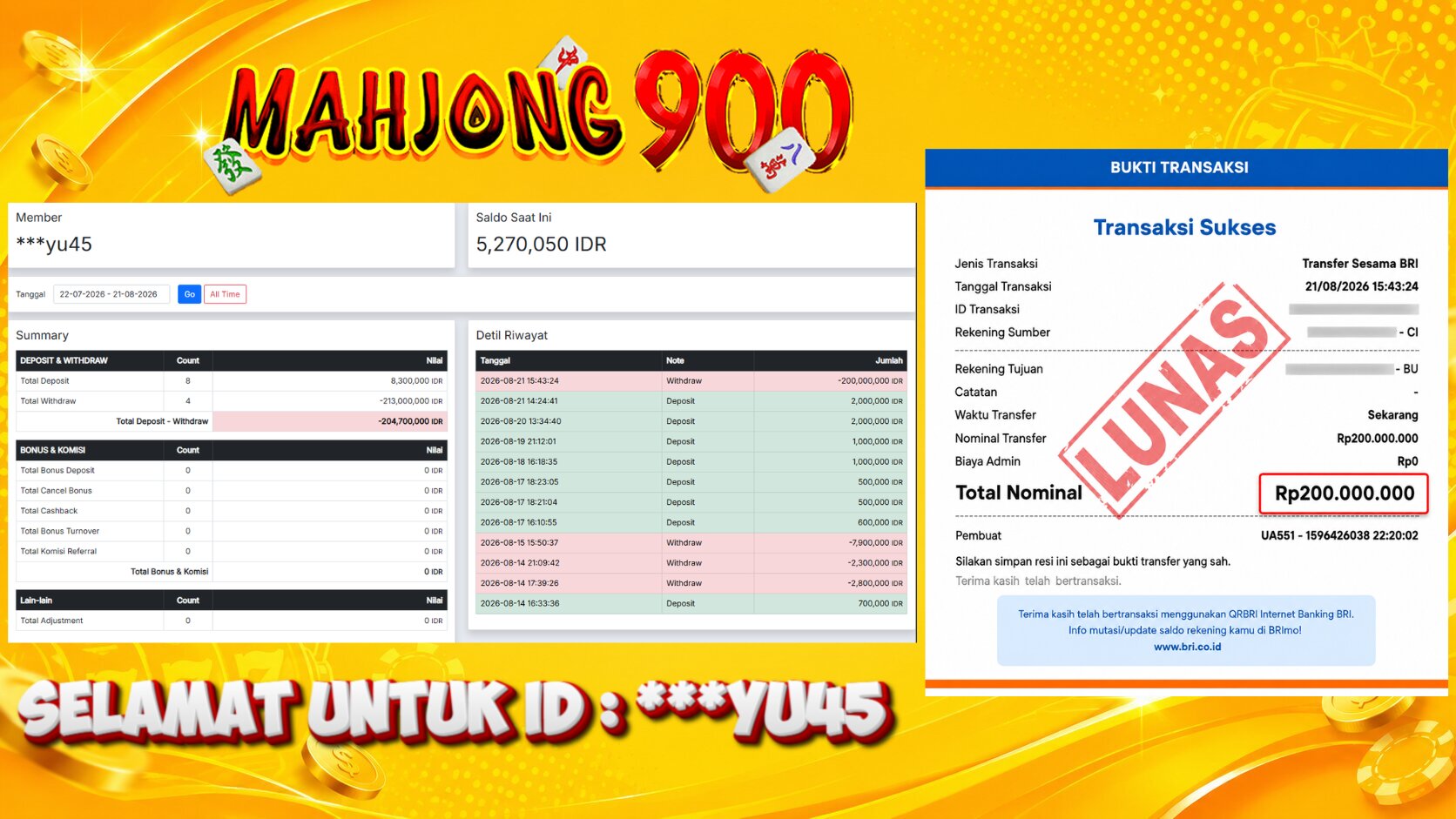 JACKPOT SLOT [GOLDEN RETRIEVER] HINGGA 200 JUTA, 21 AGUSTUS 2026 – MAHJONG900